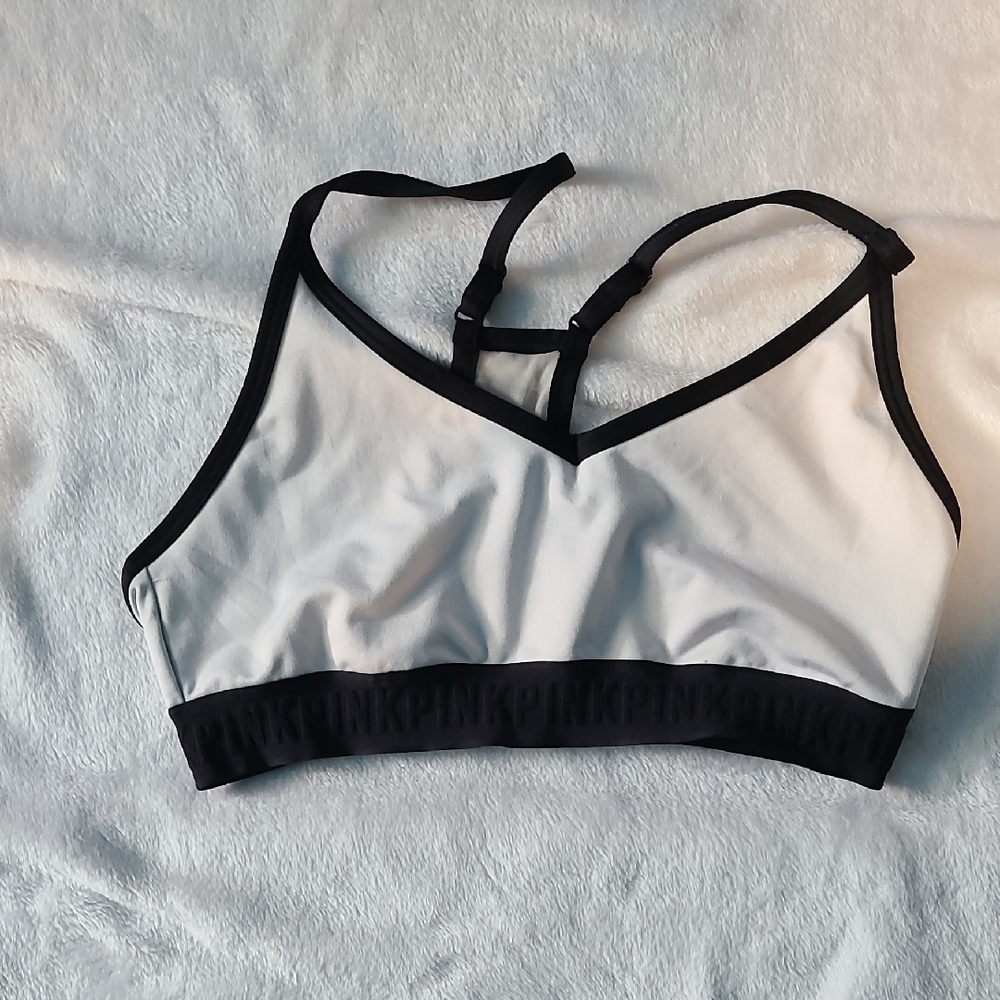 Women's Black and White Sports Bra
